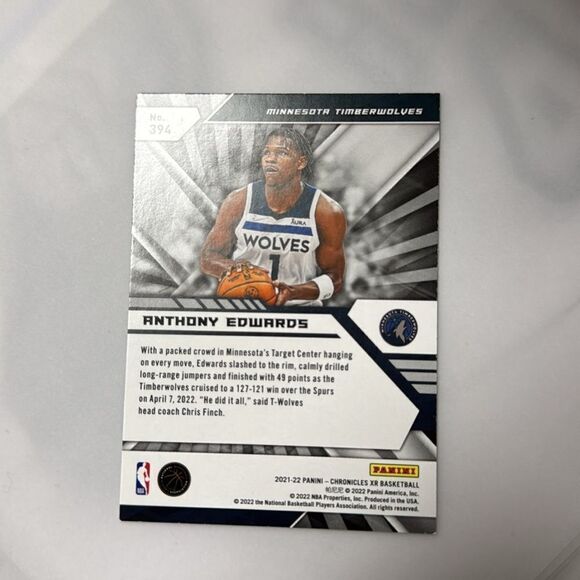 Panini chronicles XR Anthony Edwards 2021 #394 - Picture 2 of 2